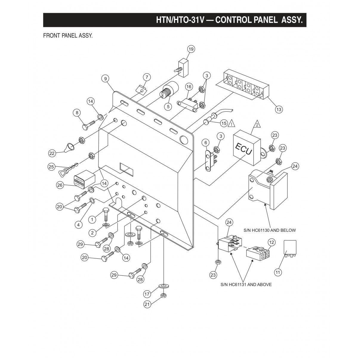 HTN-31VTCSL5 HTO-31VTCSL5 Control Panel Assembly