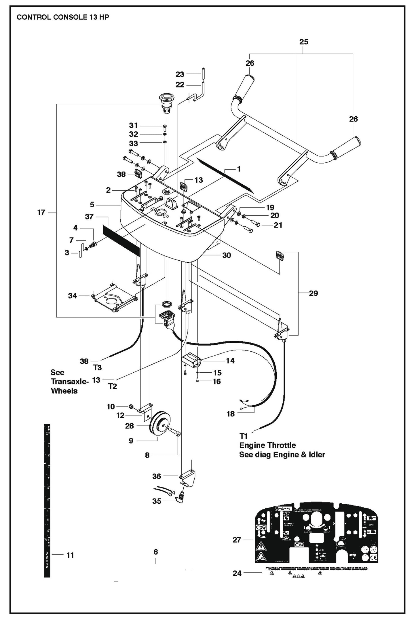 Control Console 13 HP Parts For FS524 By Husqvarna