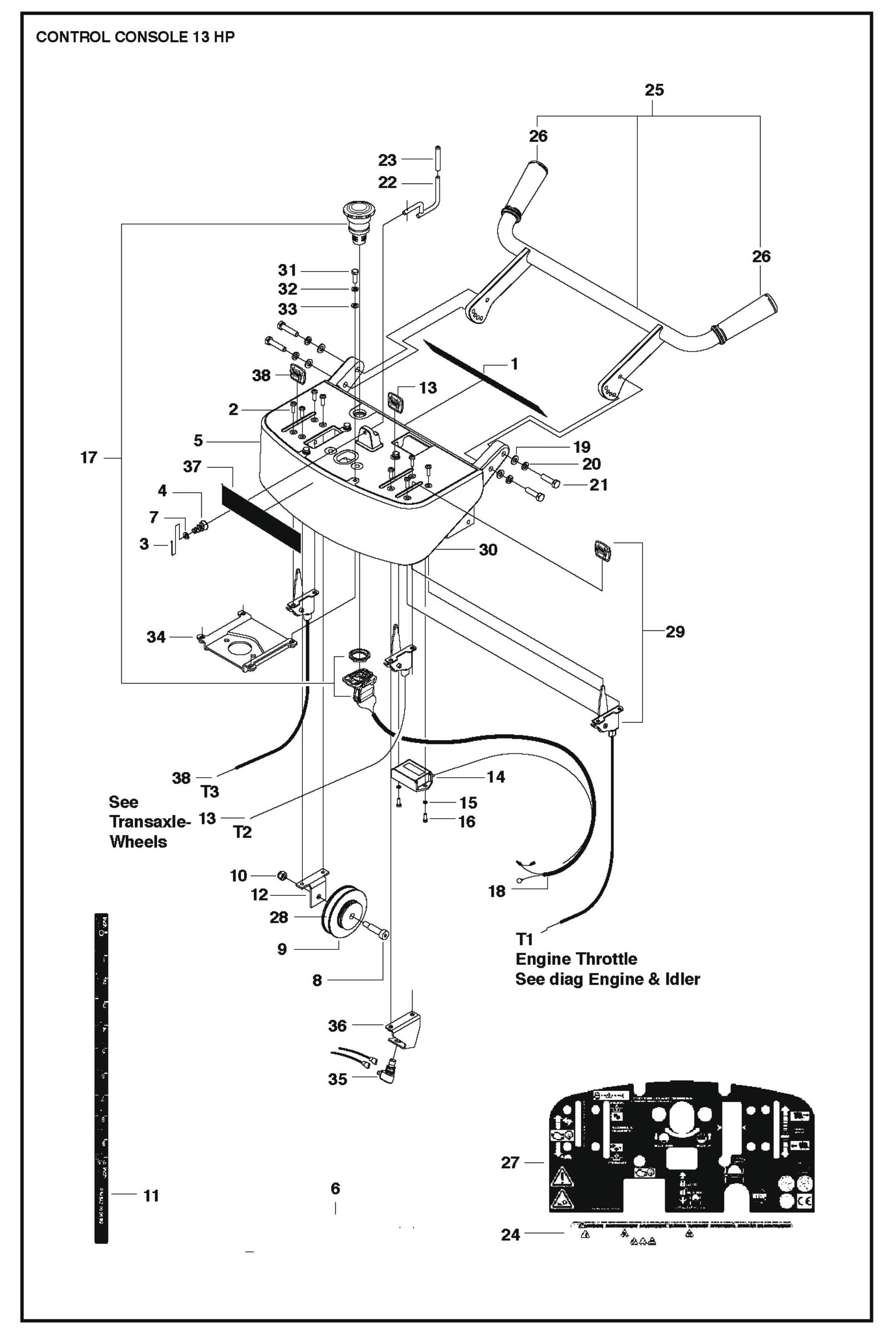 Control Console 13 HP Parts For FS524 By Husqvarna