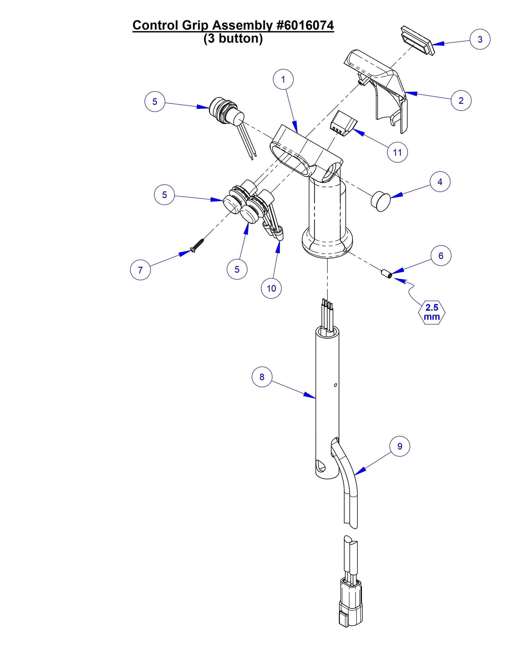 CC5049 Control Grip Assembly (3 Button)
