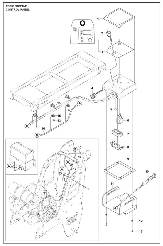 Control Panel Parts For PG 830 P By Husqvarna