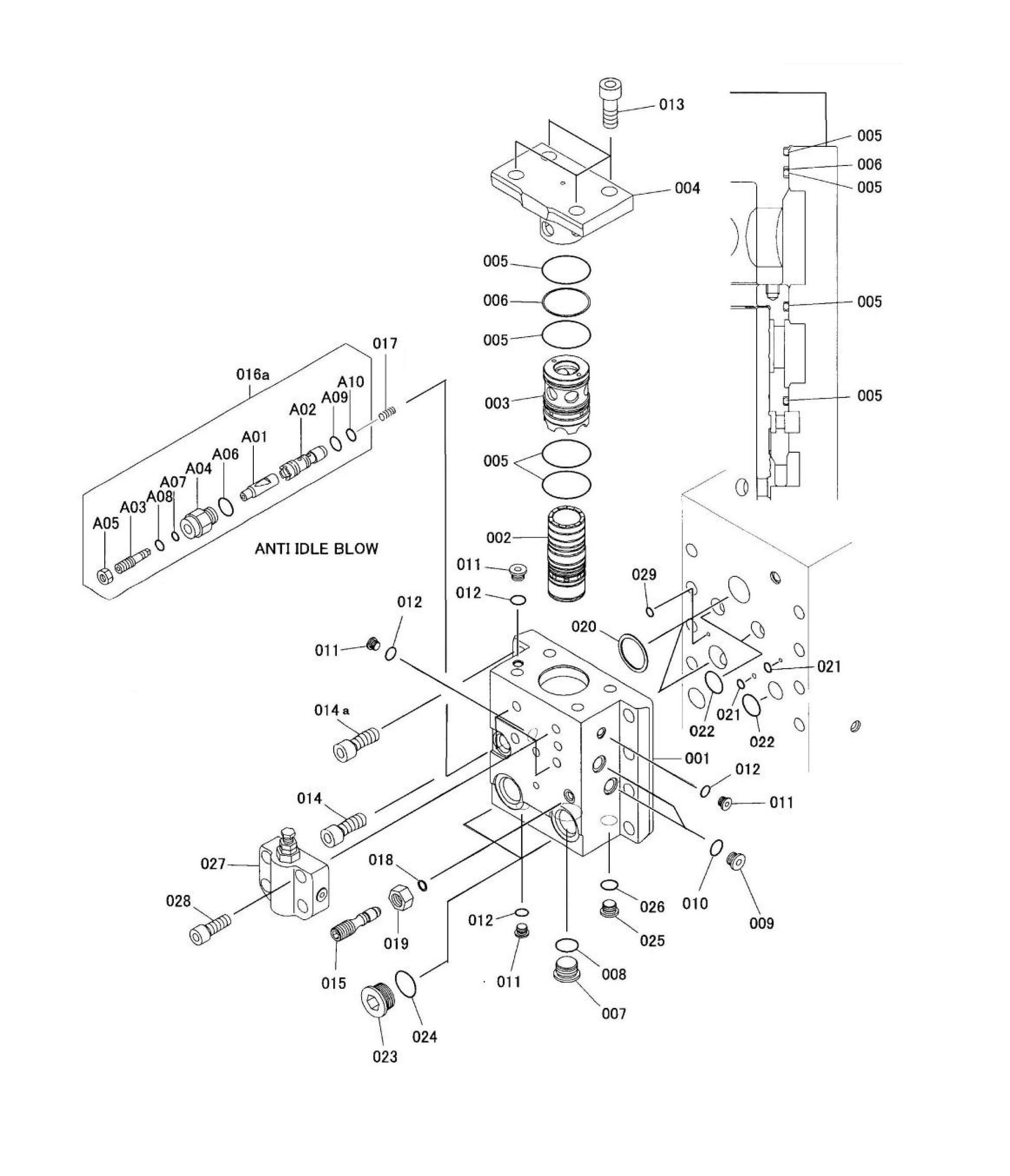 Control Valve Detail Fig 1 Parts for Fx375 By Husqvarna