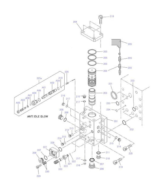 Control Valve Detail Fig 2 Parts for Fx225 By Husqvarna