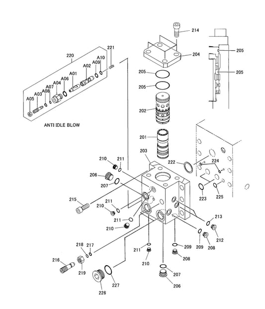 Control Valve Detail Parts for Fx175 By Husqvarna