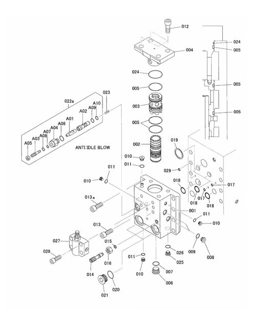 Control Valve Detail Parts for Fx475 By Husqvarna