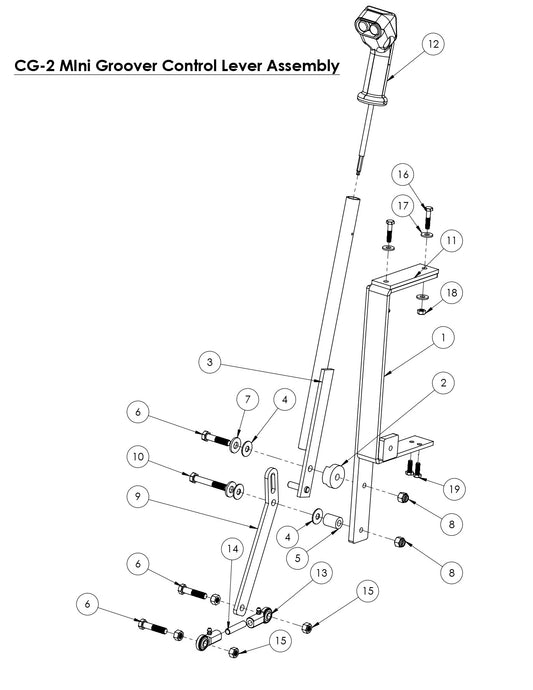 CG-2 (Electric) Mini Groover Control Lever Assembly