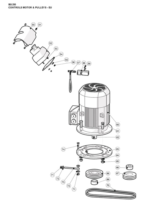 Controls Motor and Pulleys-EU Parts For BG 250 P By Husqvarna