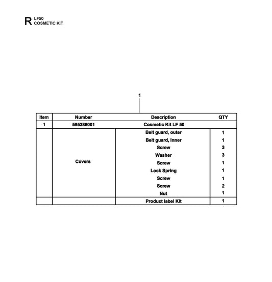 Cosmetic Kit Parts For LF 50 L By Husqvarna