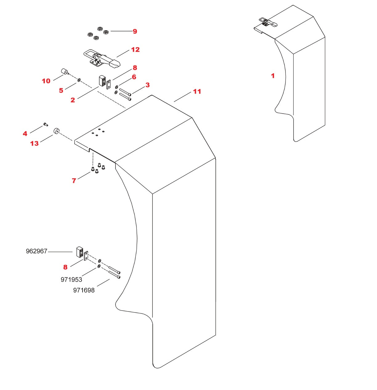 Hydrostress SB Cover Assembly Parts
