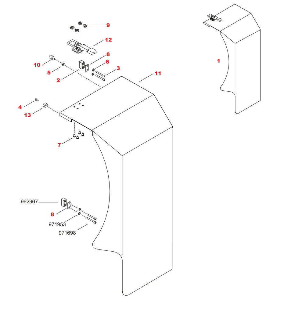 Hydrostress SB Cover Assembly Parts
