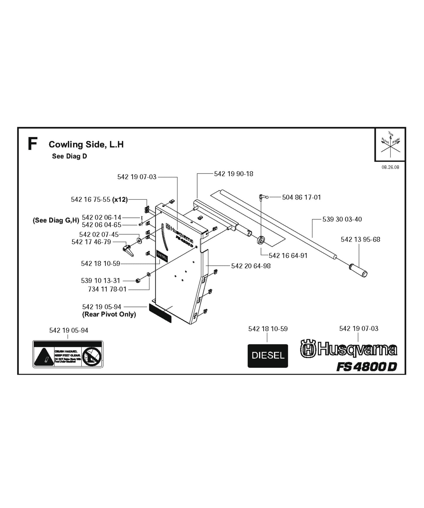 Cowling Side, L.H Parts for FS4800 D By Husqvarna