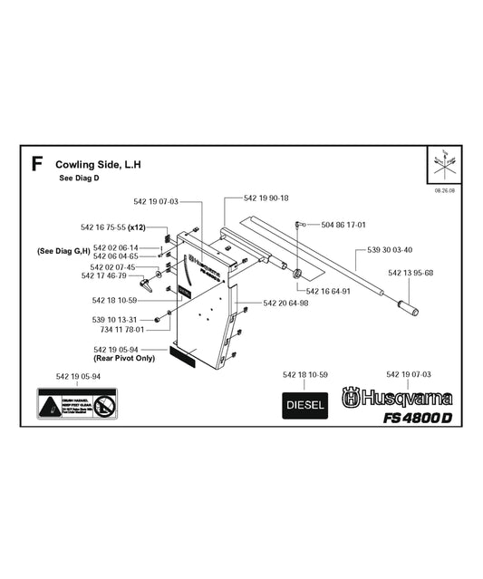Cowling Side, L.H Parts for FS4800 D By Husqvarna