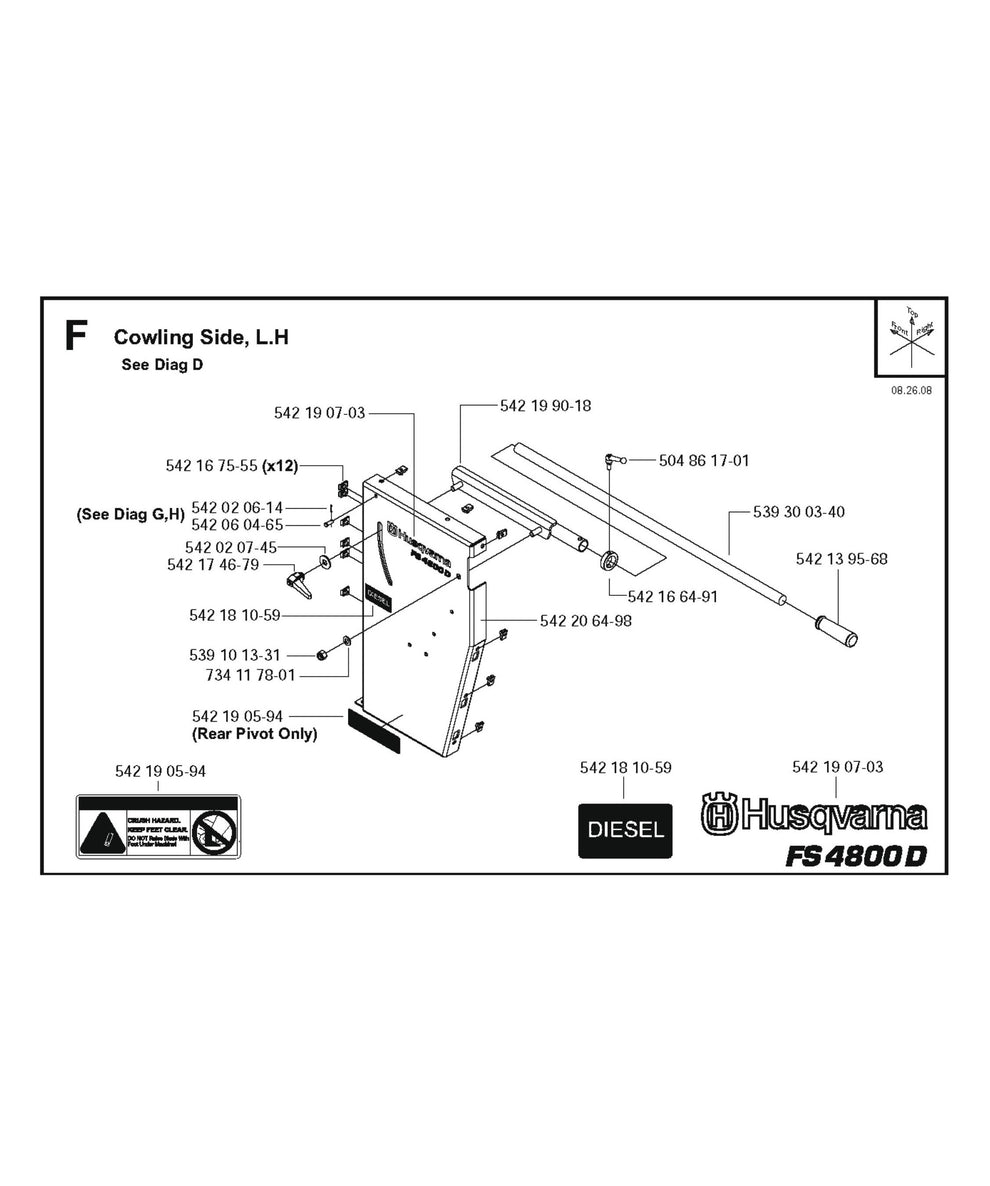 Cowling Side, L.H Parts for FS4800 D By Husqvarna
