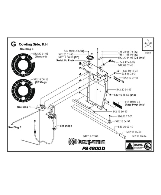Cowling Side, R.H Parts for FS4800 D By Husqvarna
