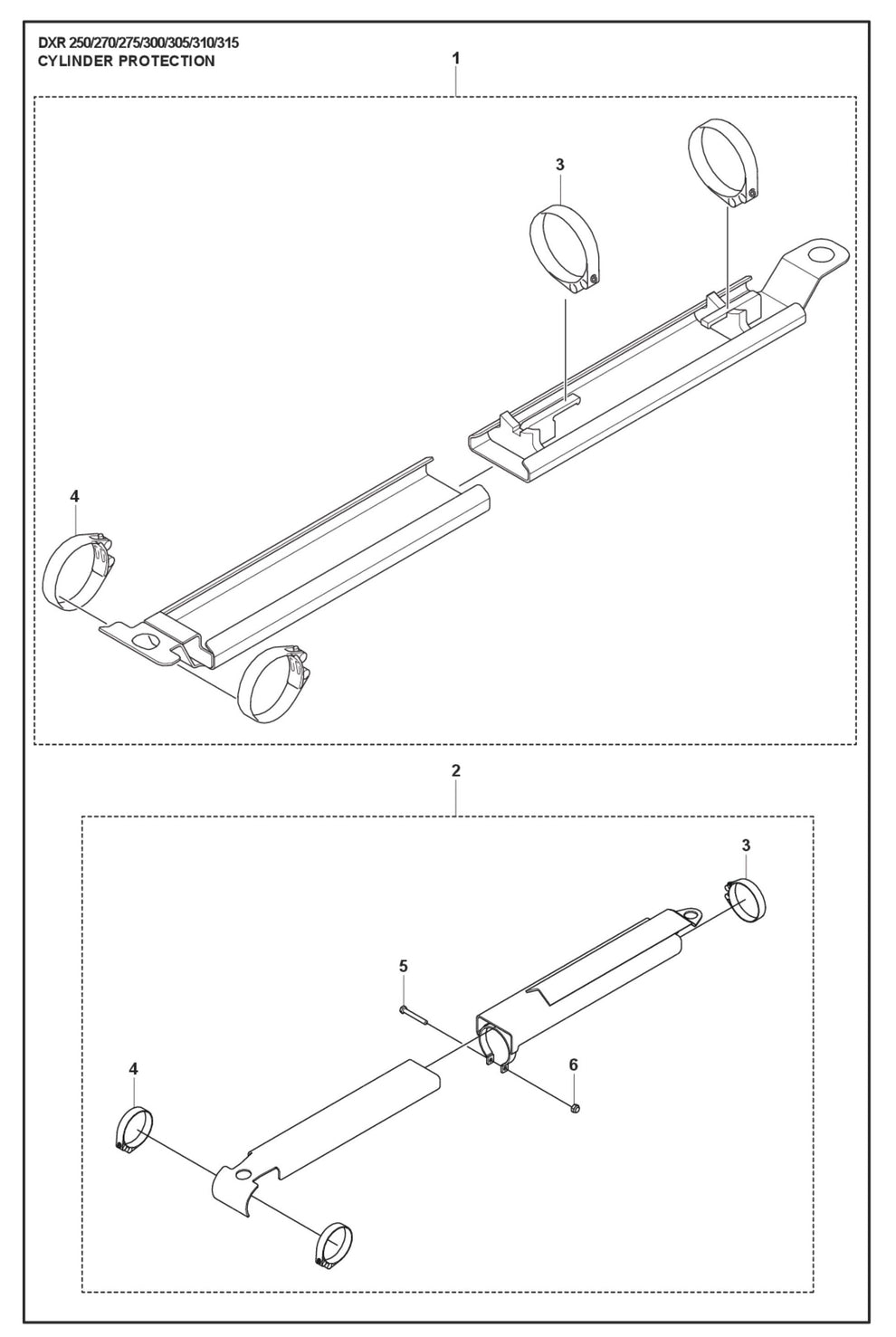Cylinder Protection fig 2 Parts for DXR 250 By Husqvarna