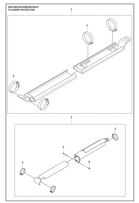 Cylinder Protection fig 2 Parts for DXR 305 By Husqvarna