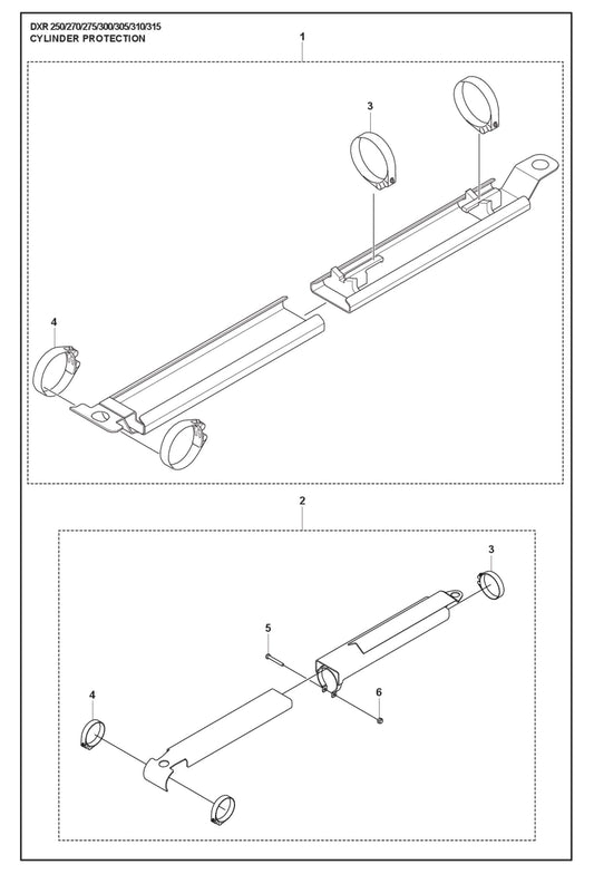 Cylinder Protection fig 2 Parts for DXR 275 By Husqvarna