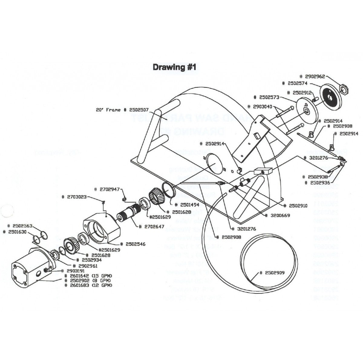 HS-20 HAND SAW PARTS LIST