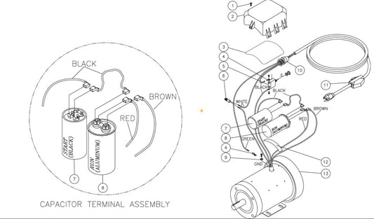 DC-1502-A0E1G, DC-1502-A0E1G-W, DC-1502-H0E1H Motor Assembly Parts by Mi-T-M 