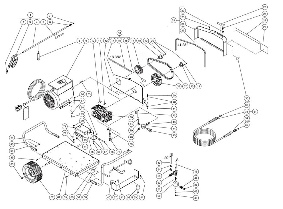 DC-2405-W4E2G, DC-2405-W4E3G, DC-3004-W4E3G (sn:11448402-99999999) Frame Assembly Parts by Mi-T-M