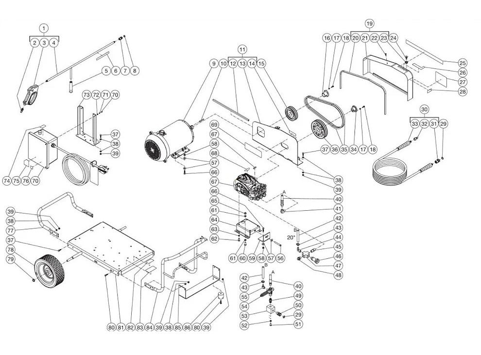 DC-2405-W5E2G, DC-3004-W5E2G (sn:0-99999999) Frame Assembly Parts by Mi-T-M
