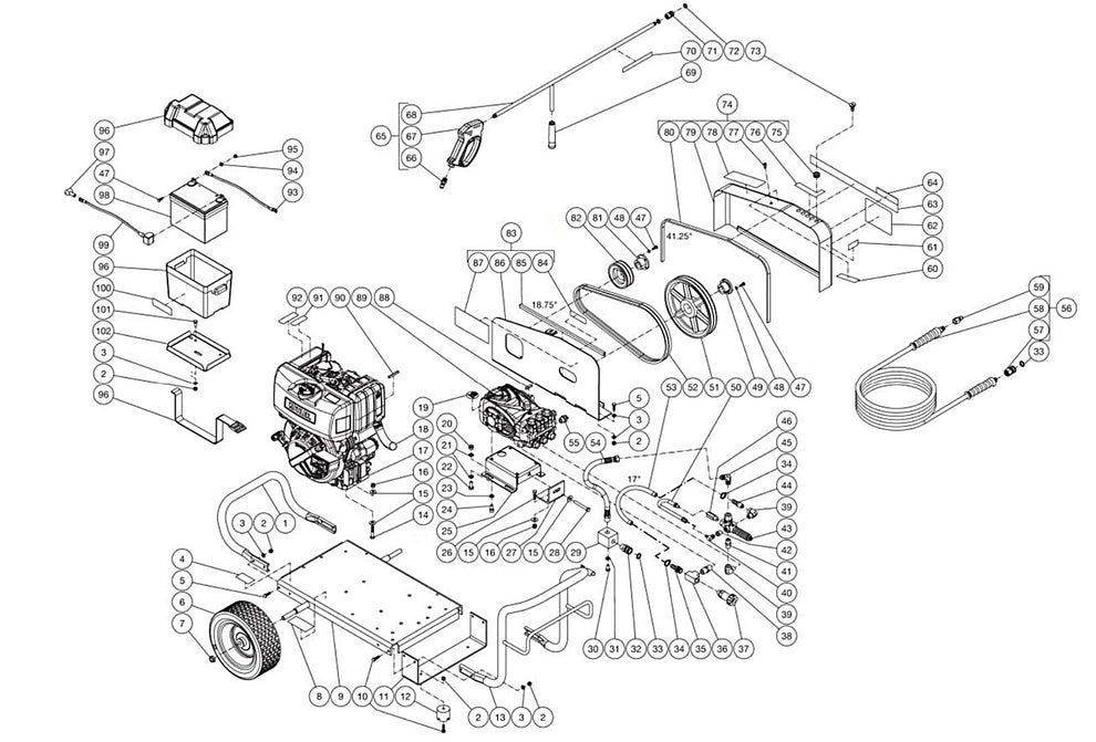 DC-3004-W0K7G (sn:0-99999999) Frame Assembly Parts by Mi-T-M