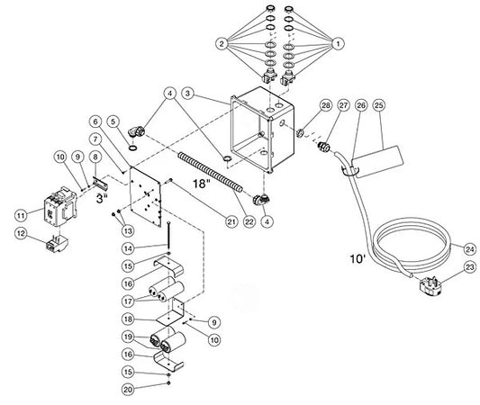DC-3005-W0E2G (sn:11407821-11448402)(sn:11448403-99999999) Electric Box Assembly Parts by Mi-T-M