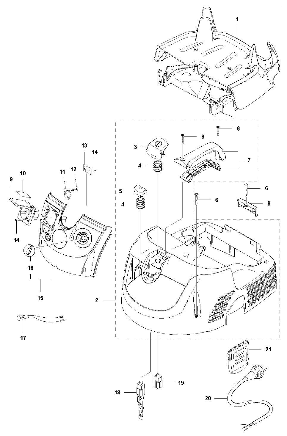 DC 1400 Top Cover Assembly Parts