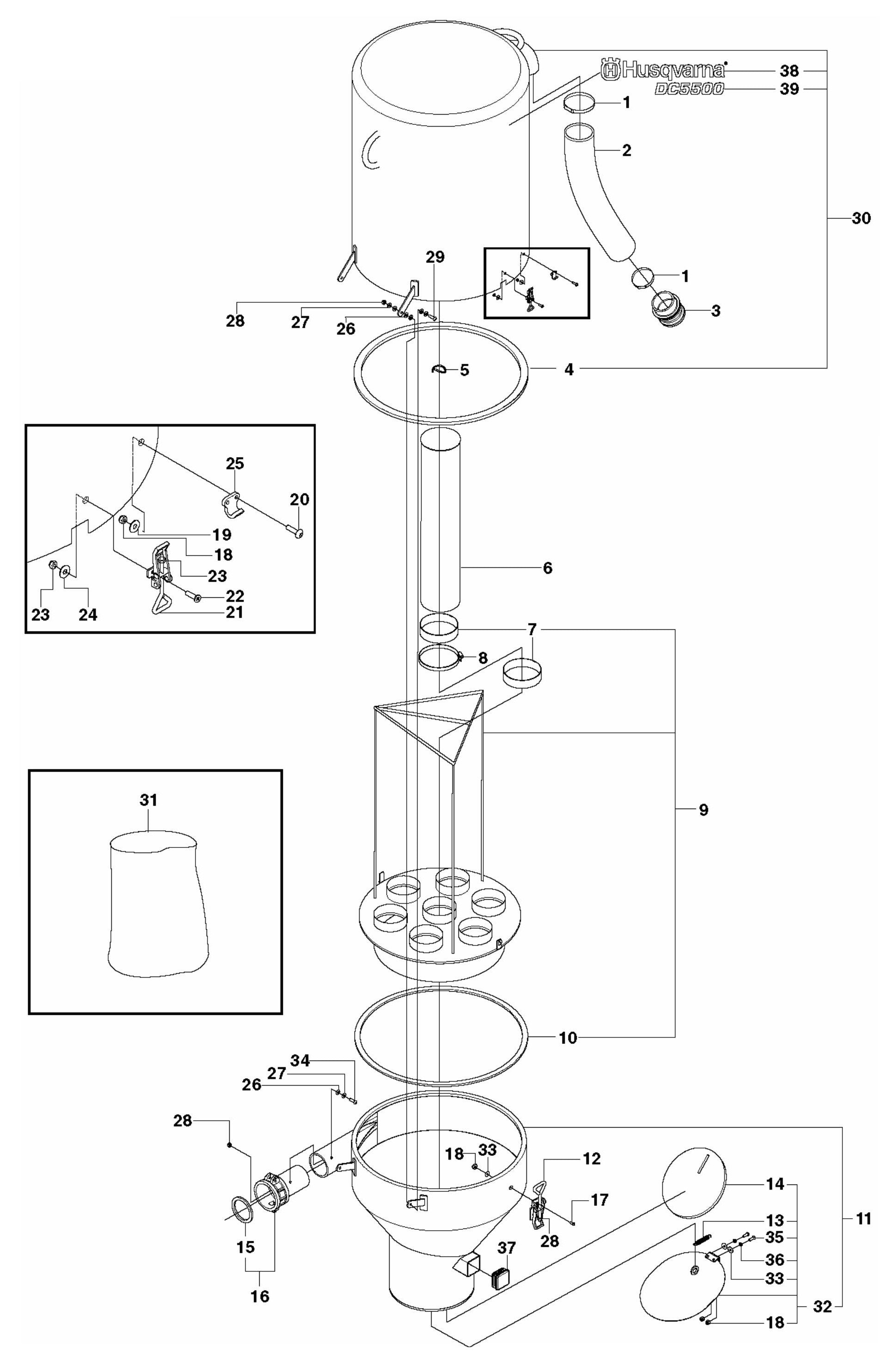 DC 5500 Hus Assembly Parts