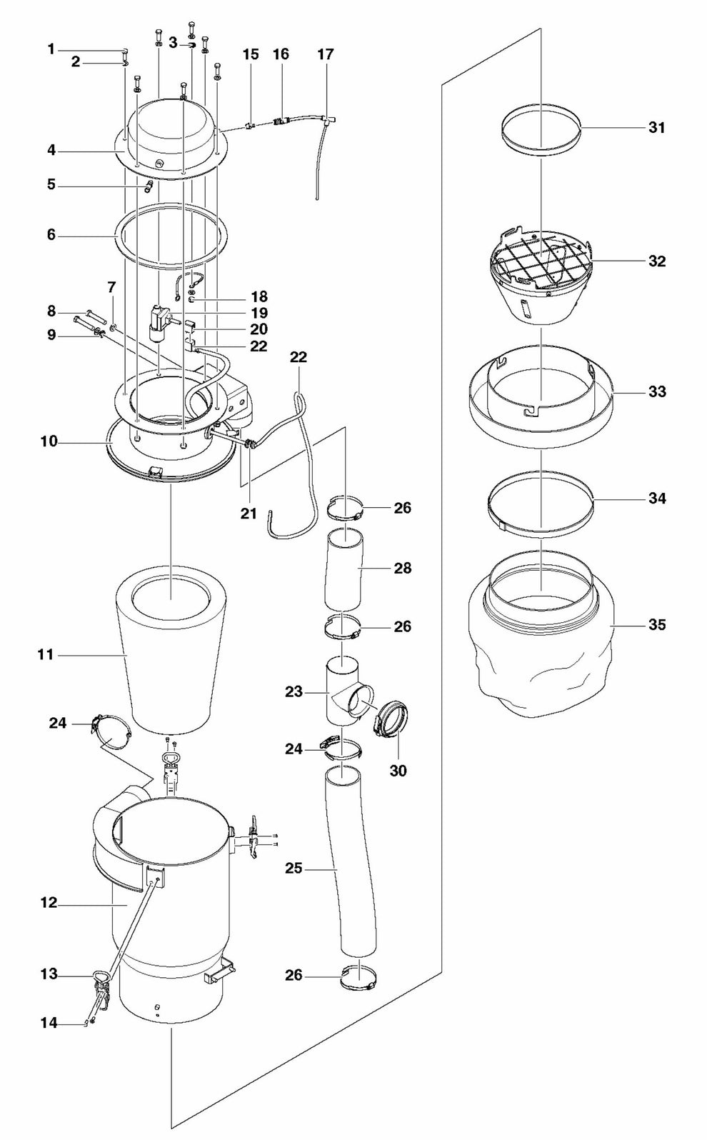 DC 6000 Air Filter Assembly Parts