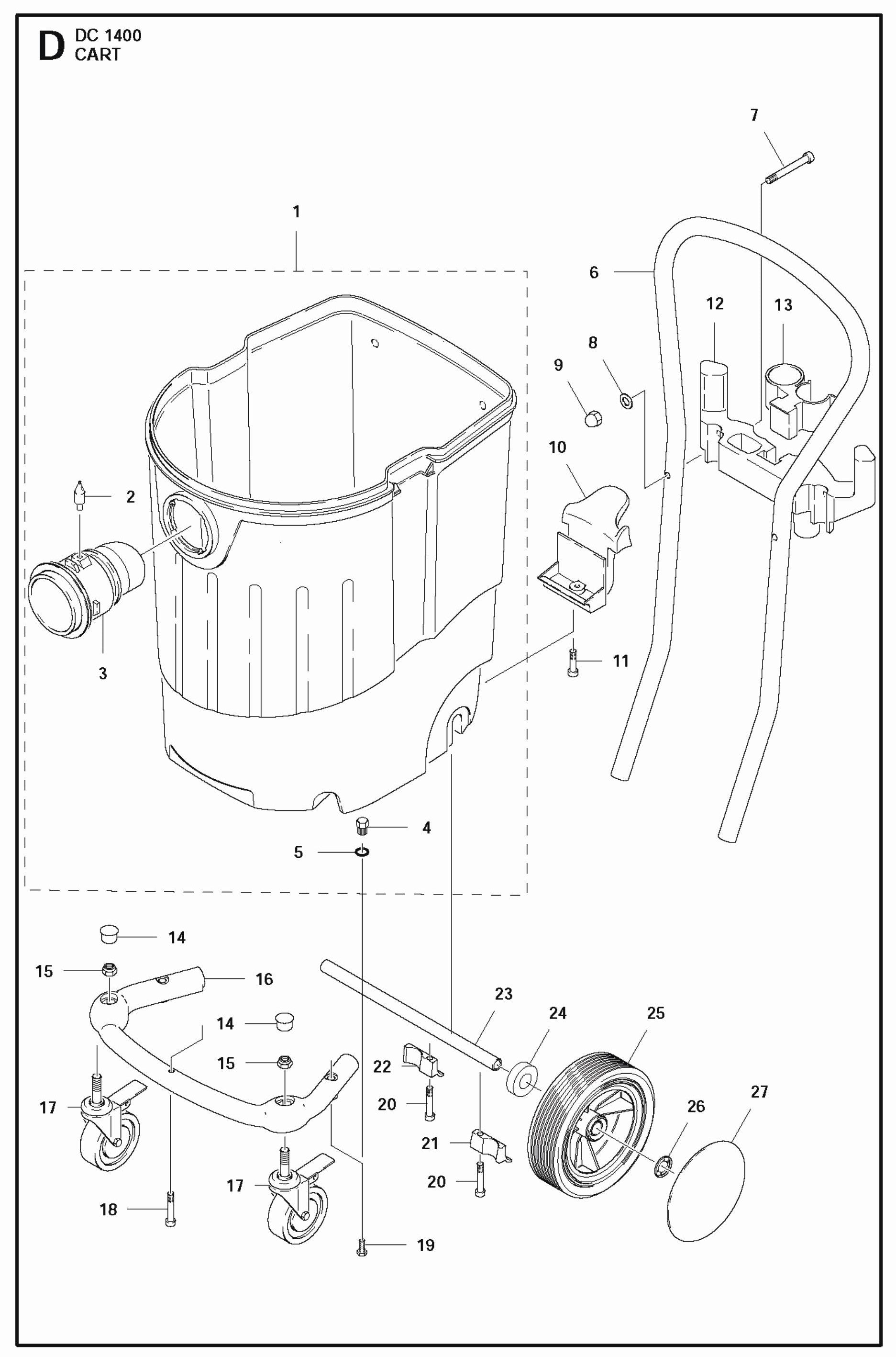 Cart Parts For DC 1400 Parts By Husqvarna