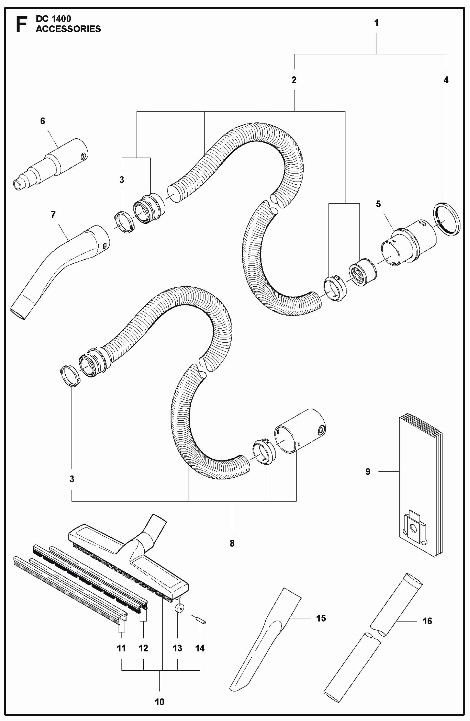 Accessories Parts For DC 1400 Parts By Husqvarna
