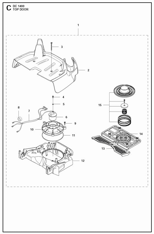 Top Door Parts For DC 1400 Parts By Husqvarna