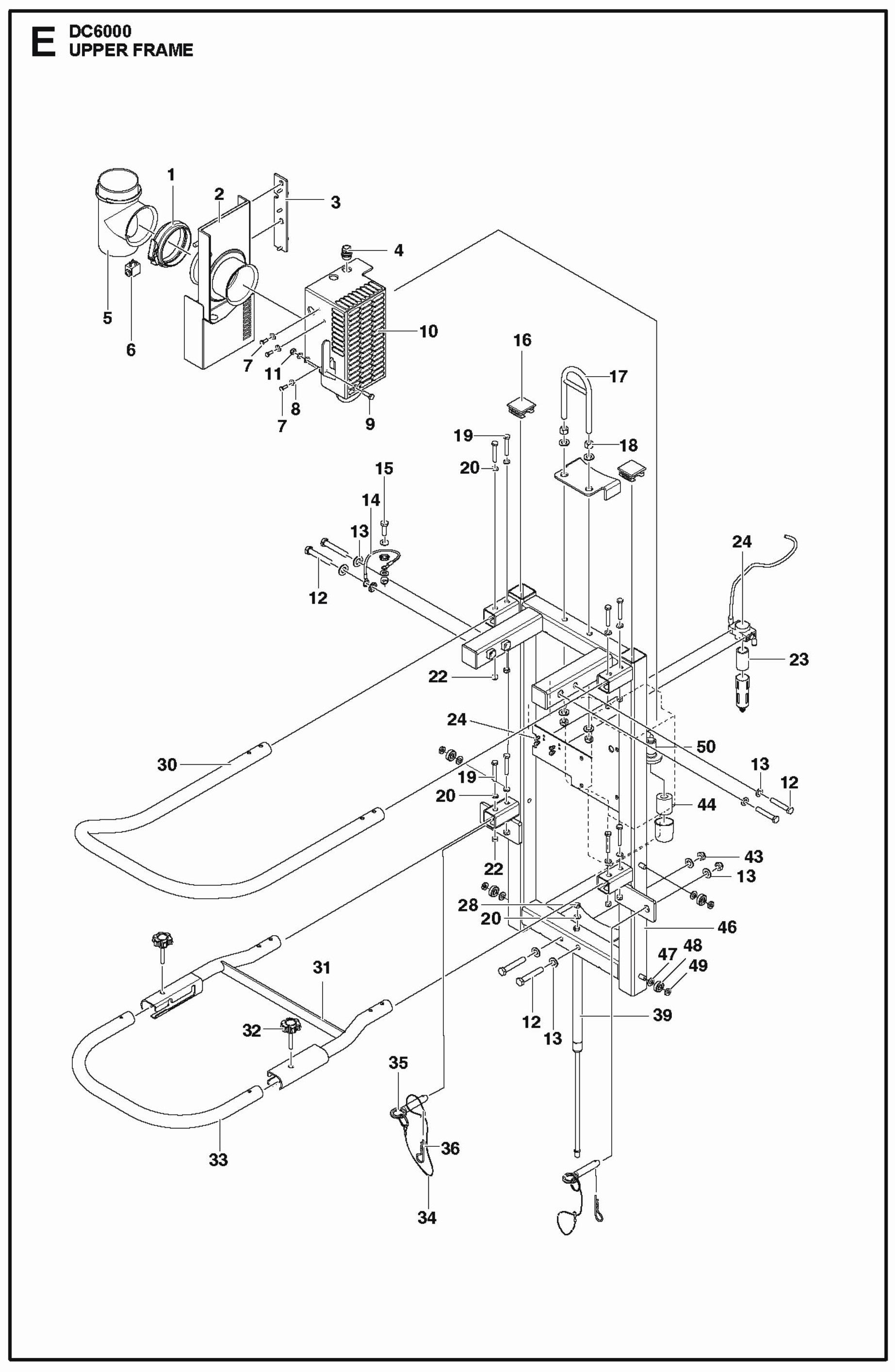 Upper Frame Parts For DC 6000 Parts By Husqvarna