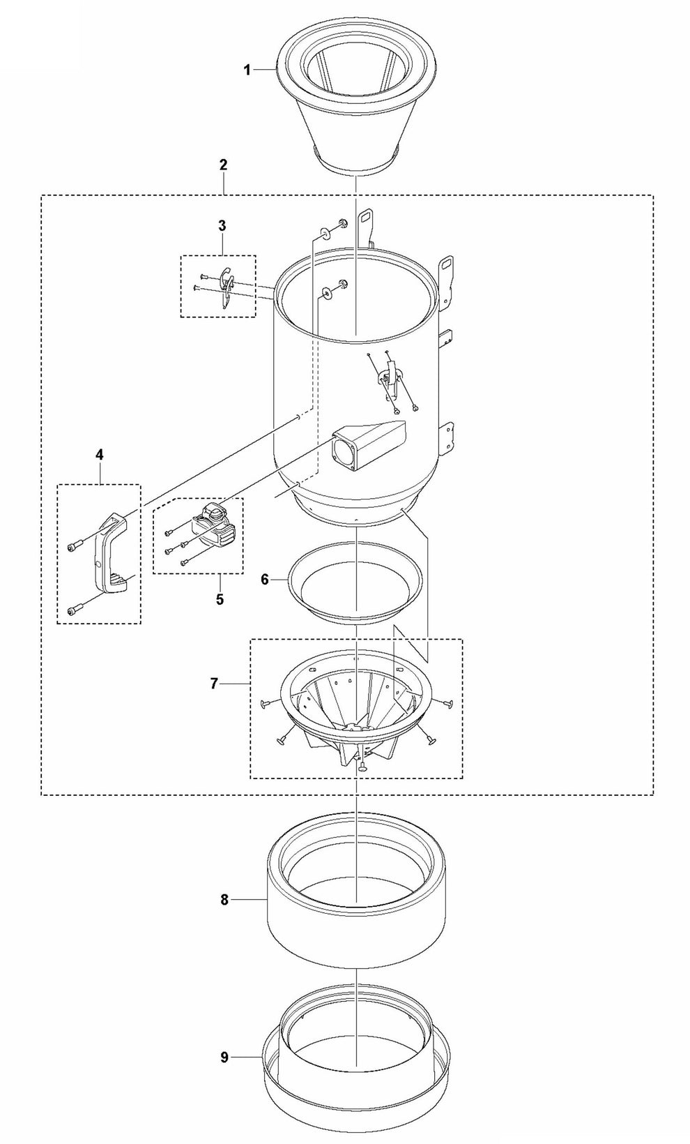 DE 110 H Tank Assembly Parts