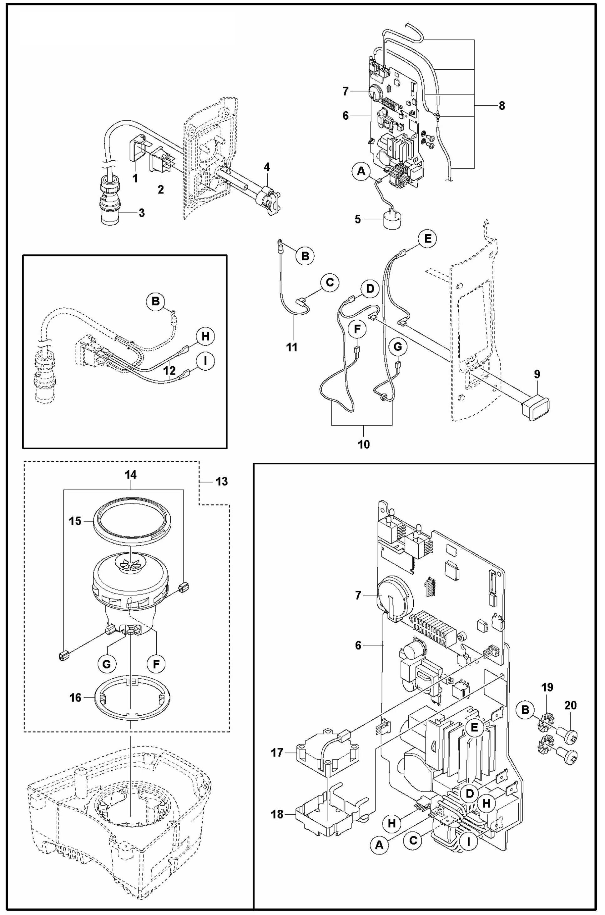 DE 110 Motor and Electrical-US, UK, JP Assembly Parts