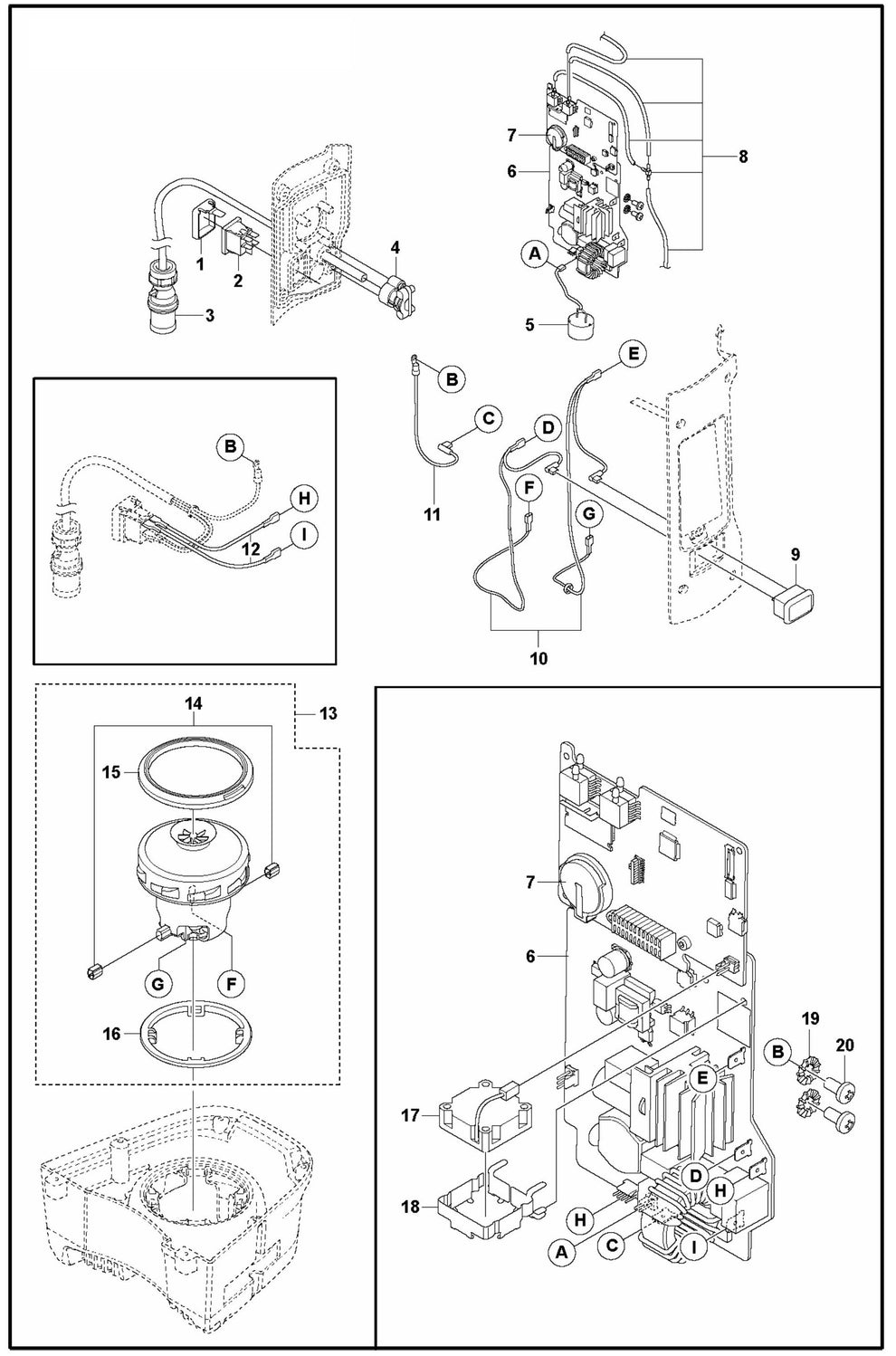 DE 110 H Motor and Electrical-US, UK, JP Assembly Parts
