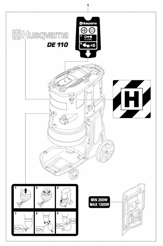 DE 110 Decals-NA Assembly Parts