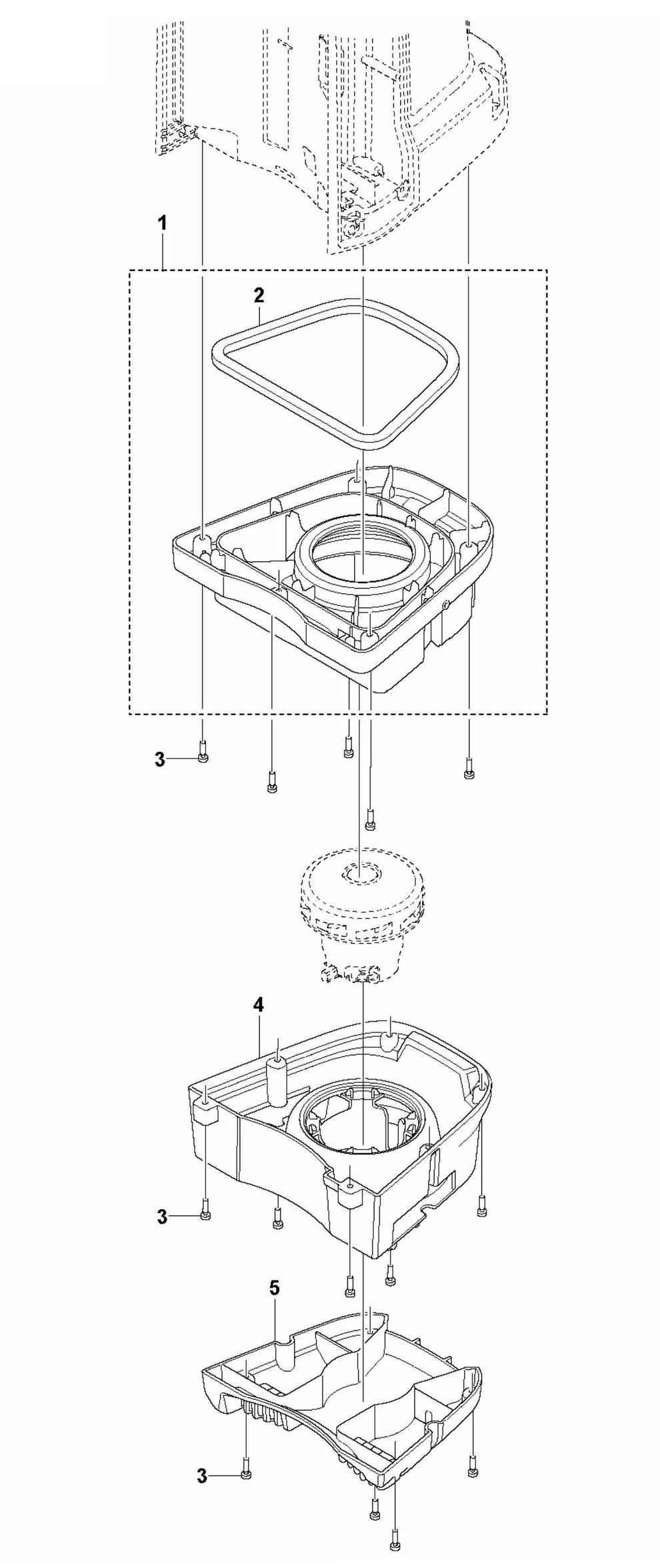 DE 110 H Housing, Lower Assembly Parts