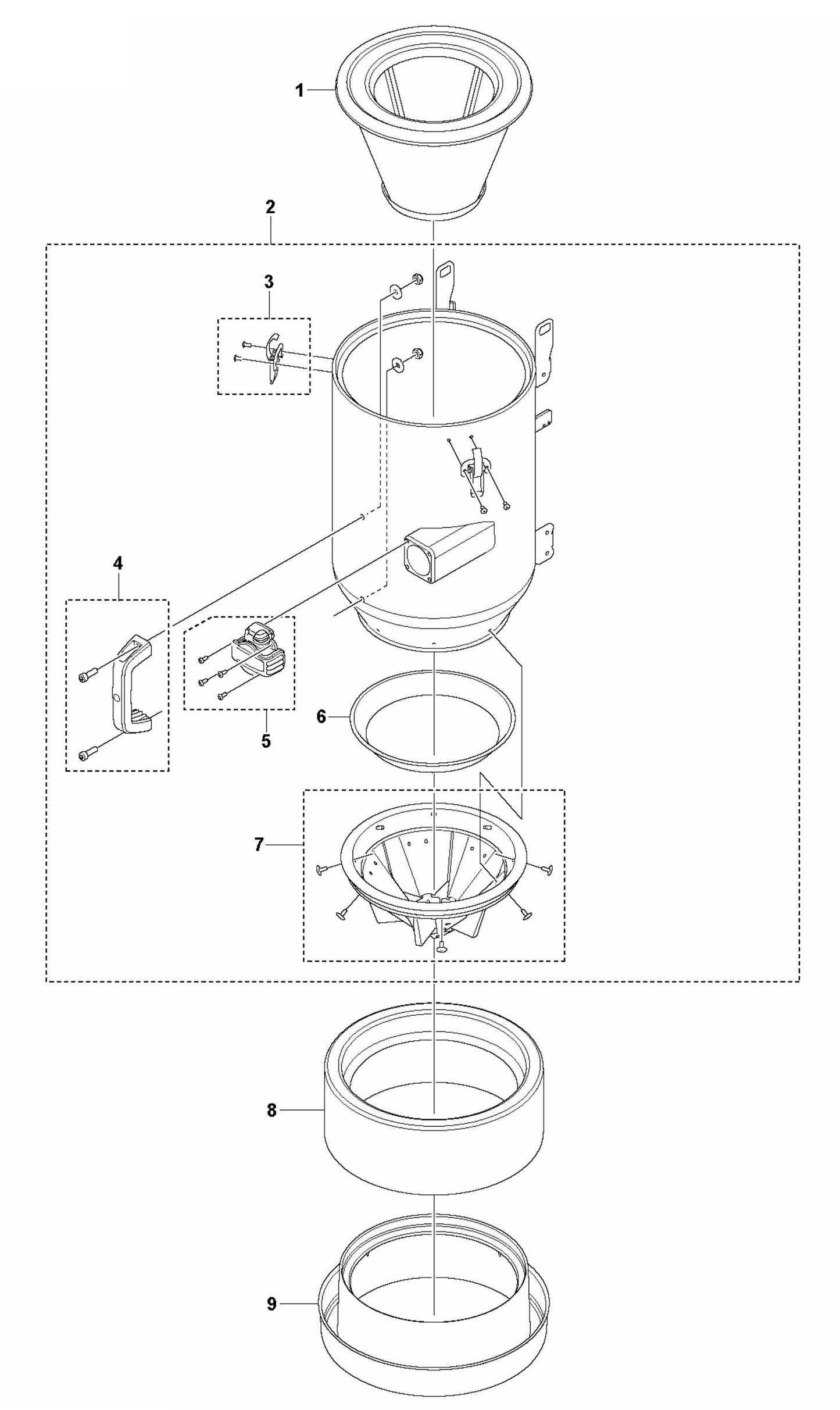 DE 110 S Tank Assembly Parts
