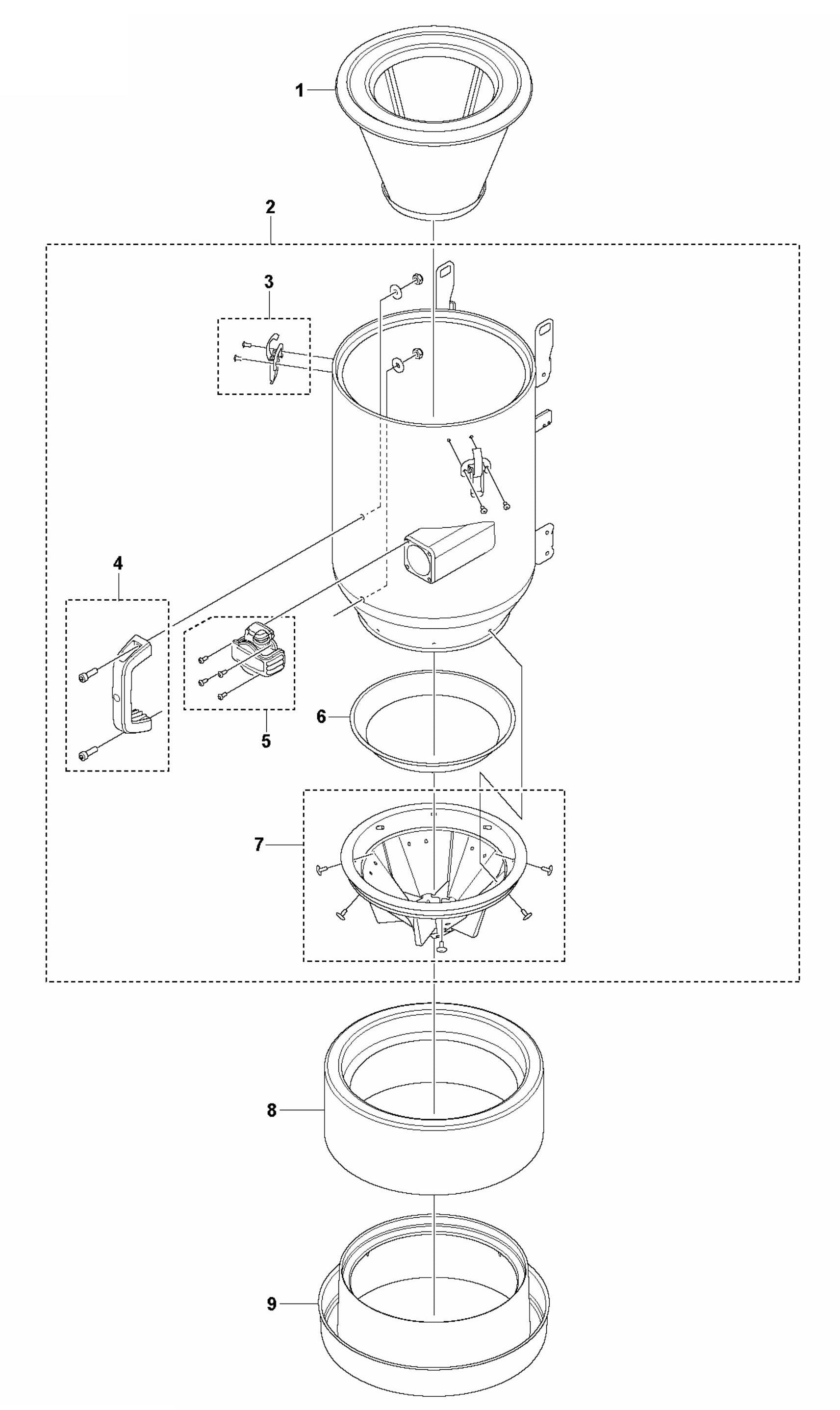 DE 110 S Tank Assembly Parts