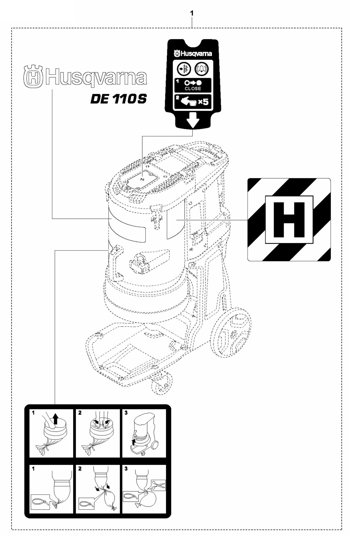 DE 110 S Decals-NA Assembly Parts