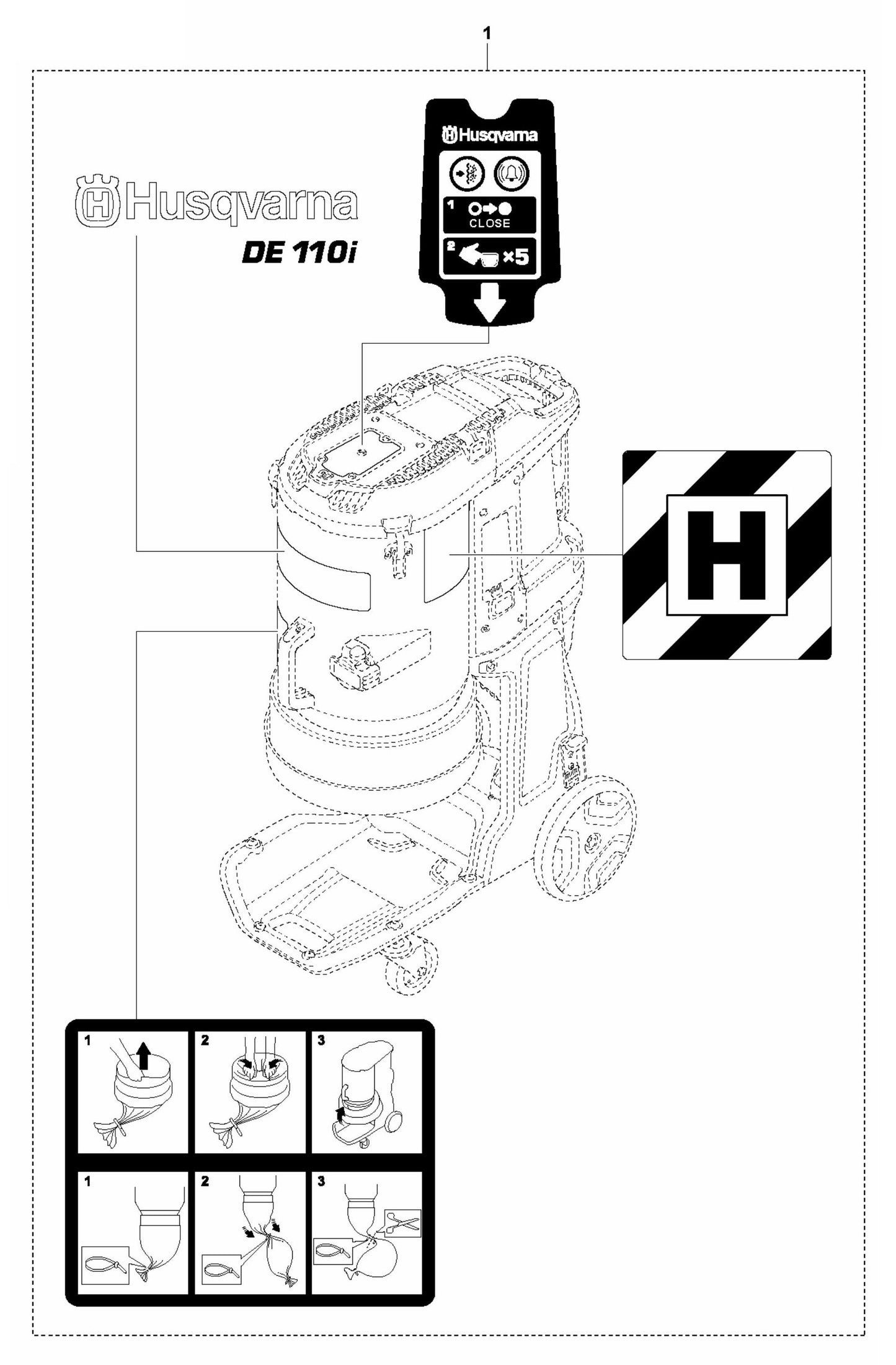DE 110i H Decals-NA Assembly Parts