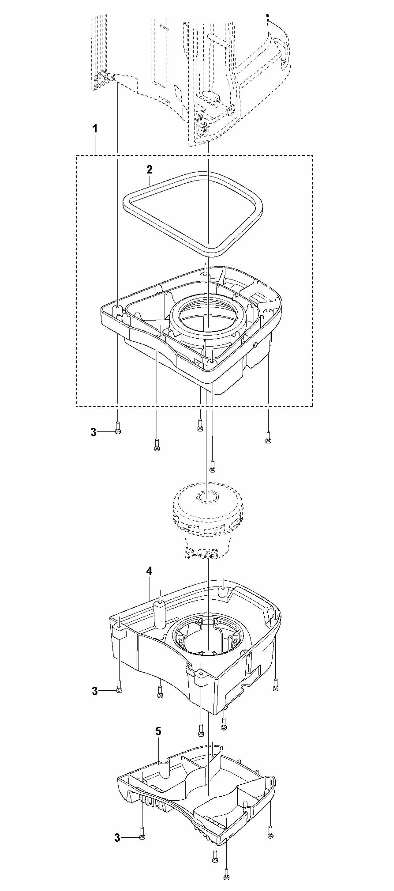 DE 110i H Housing, Lower Assembly Parts