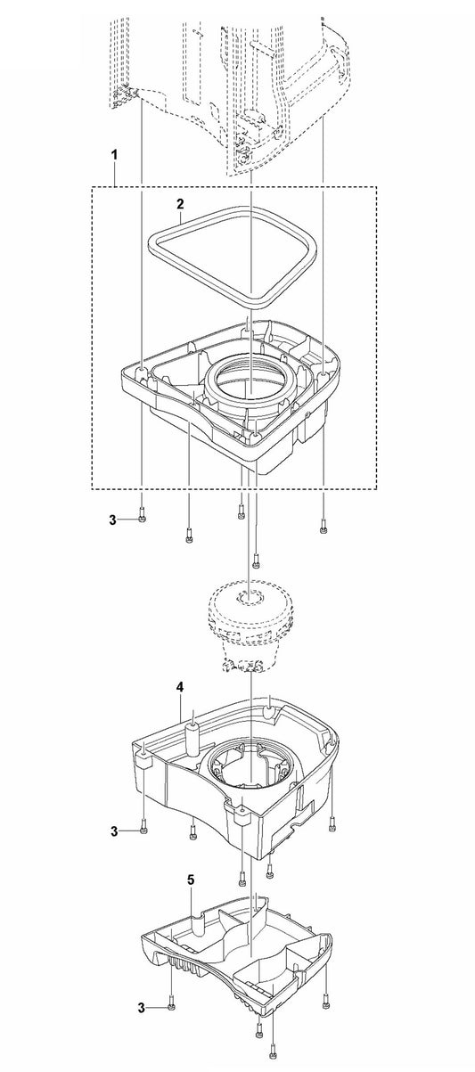 DE 110i H Housing, Lower Assembly Parts