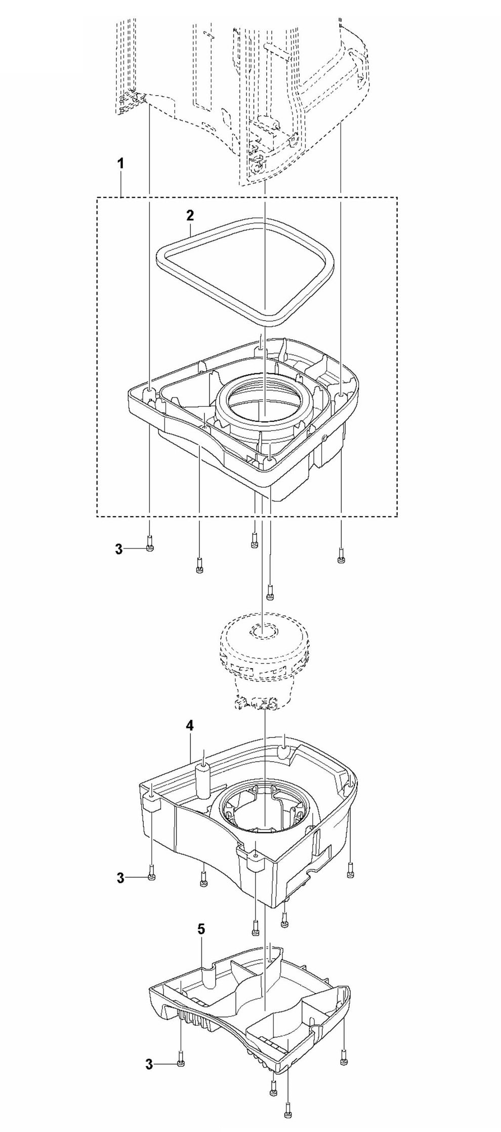 DE 110i H Housing, Lower Assembly Parts