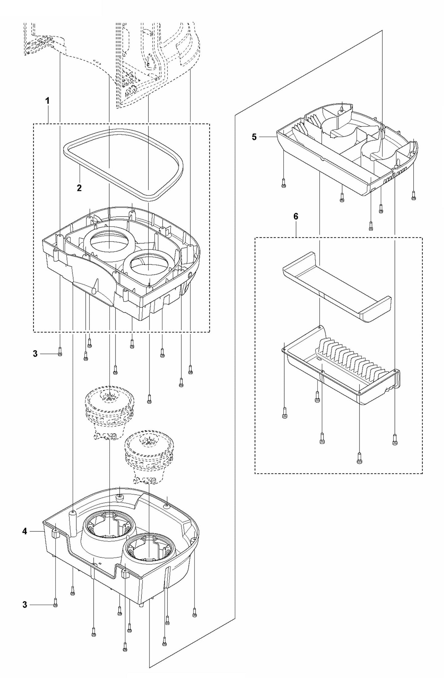 DE 120 Housing, Lower Assembly Parts
