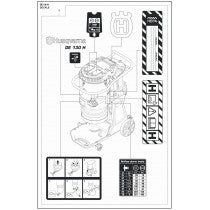 Decals Parts For DE 130 H Parts By Husqvarna