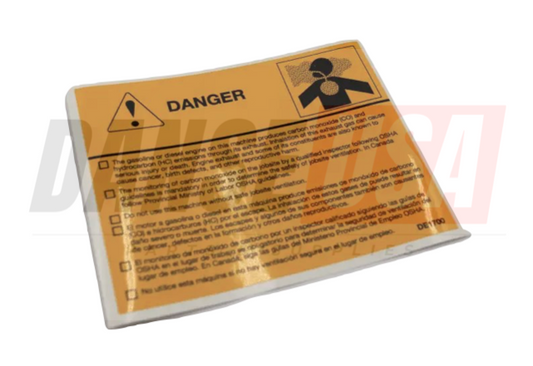 DE1700 Decal, Emissions by Allen Enginnering
