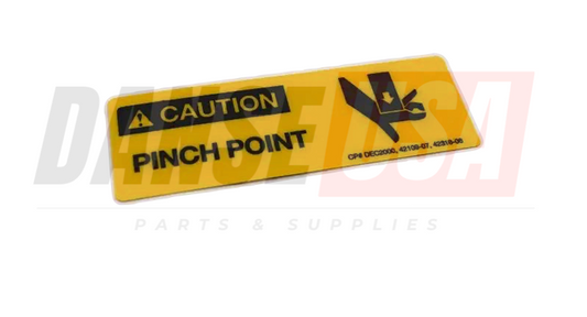 DE2000 Decal, Caution Pinch Point by Allen Enginnering